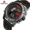 Analog LED Men Leather Quartz Wrist Watch-Black Red-JadeMoghul Inc.