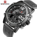 Analog LED Men Leather Quartz Wrist Watch-Black White-JadeMoghul Inc.