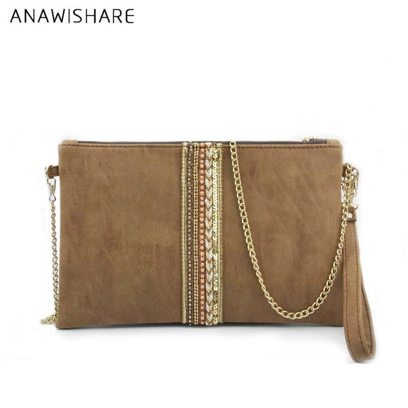 ANAWISHARE Women Day Clutches Leather Handbag Diamond Small Crossbody Bag For Women Messenger Bags Envelope Evening Party Bags--JadeMoghul Inc.
