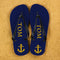 Anchor style Personalised Flip Flops in Blue and Yellow