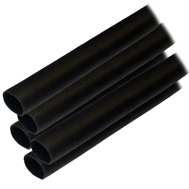Ancor Adhesive Lined Heat Shrink Tubing (ALT) - 1-2" x 6" - 5-Pack - Black [305106]-Wire Management-JadeMoghul Inc.