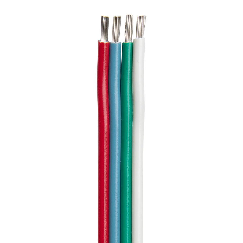 Ancor Flat Ribbon Bonded RGB Cable 18-4 AWG - Red, Light Blue, Green White - 100 [160010]-Wire-JadeMoghul Inc.