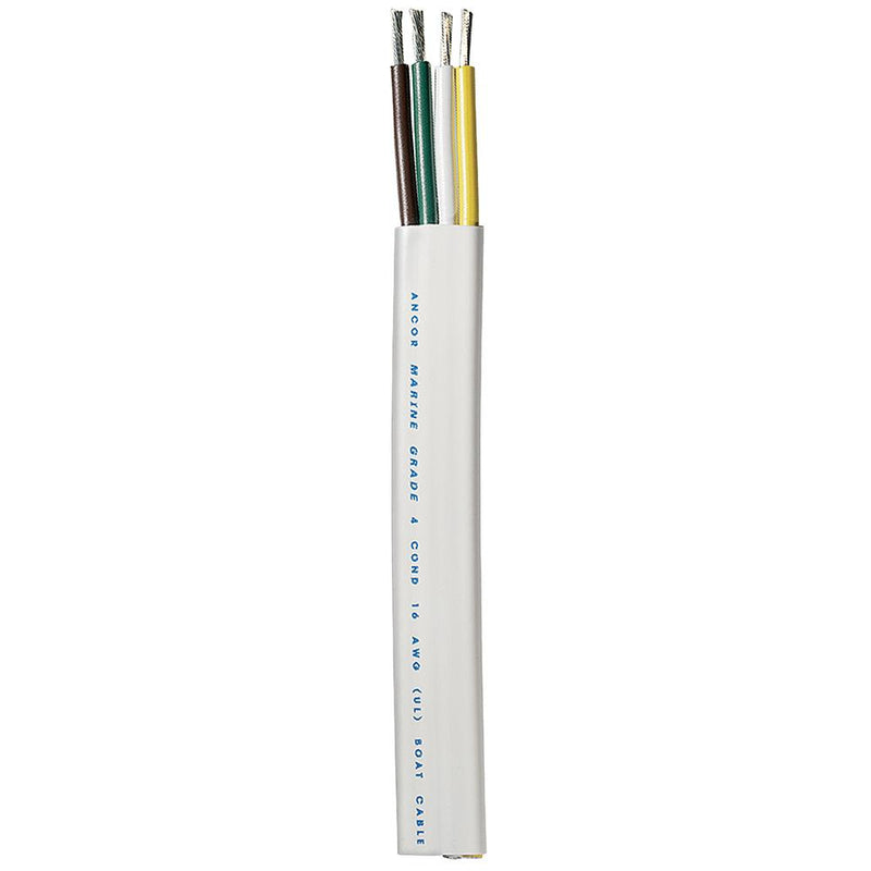 Ancor Trailer Cable - 16-4 AWG - Yellow-White-Green-Brown - Flat - 100' [154010]-Wire-JadeMoghul Inc.