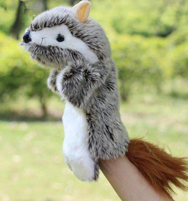 Animal Plush Hand Puppet Doll Toys Pig Cat Owl Monkey Dog Rabbit Shark Bear Puppet Kids Soft Kukla Toys Marionnette-Vole-25cm to 30cm-JadeMoghul Inc.