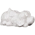 Animal Statue Splendid Ceramic Laying Winged Beagle Dog Gloss White Benzara