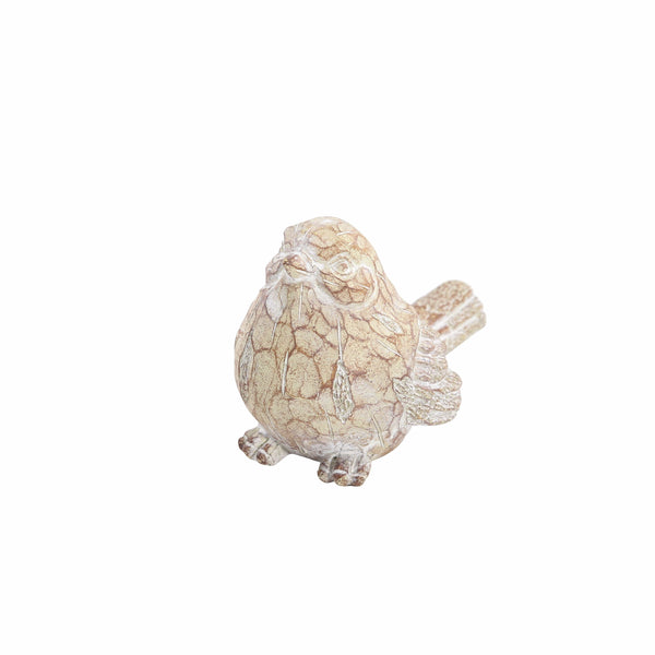 Animal Statues Polyresin Decorative Bird Figurine with Distressed Details, Brown Benzara