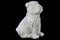 Animal Statues Sitting British Bulldog Figurine In Ceramic, White Benzara