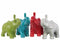 Animal Statues Standing Trumpeting Elephant Figurine In Ceramic, Assortment of 4, Multicolor Benzara