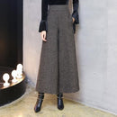 Ankle Length Woolen Flared Pants-Grey-S-JadeMoghul Inc.