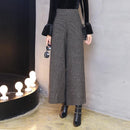 Ankle Length Woolen Flared Pants-Grey-S-JadeMoghul Inc.