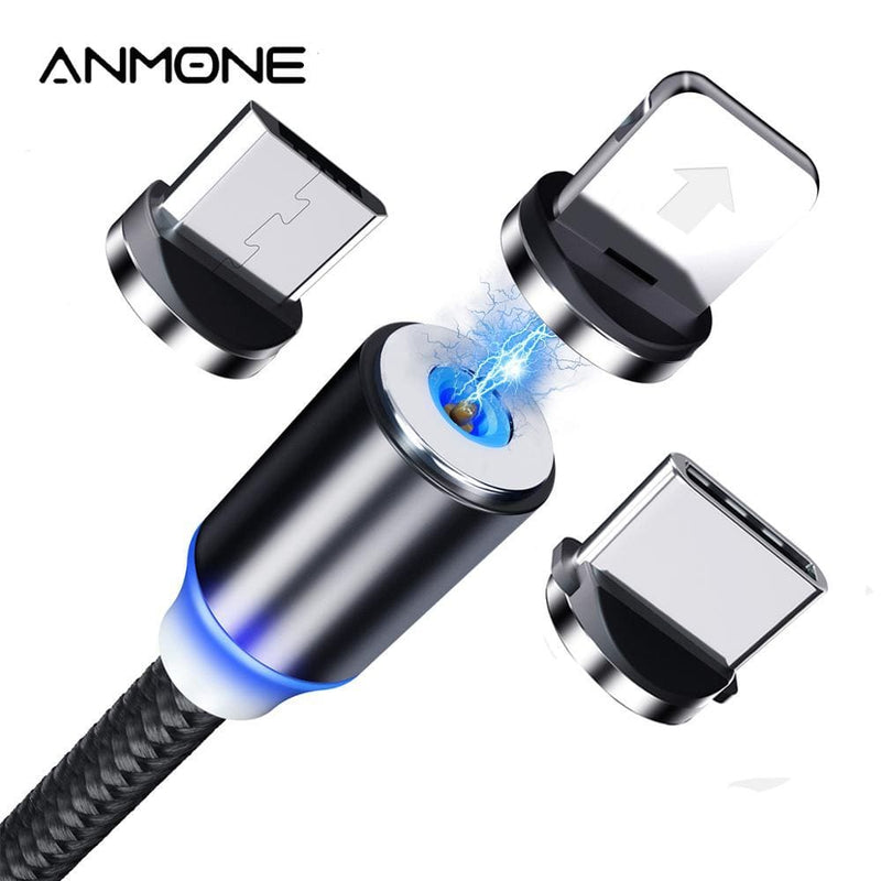 ANMONE Magnetic Micro USB Cable Magnet Plug Type C Charge 3 In 1 Cord for iPhone Huawei Samsung XiaoMi Magnet Charge Wire AExp