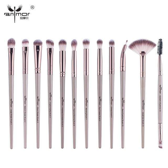 Anmor Makeup Brushes Set 3-12pcs/lot Eye Shadow Blending Eyeliner Eyelash Eyebrow Make up Brushes  Professional Eyeshadow Brush AExp