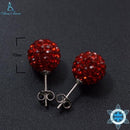 Ann & Snow 925 Sterling Silver Stud Earrings Crystals Ball Beads Fine Jewelry For Women Cute Style AAA CZ Stone 2018 New Design-Red-JadeMoghul Inc.