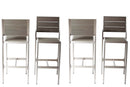 Anodized Aluminum Armless Barstools (Set of 4)-Bar Stools and Counter Stools-GRAY-Anodized Aluminum And Plastic lumber-JadeMoghul Inc.