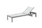 Anodized Aluminum Modern Lounger With Wheels, White-Outdoor Chaise Lounges-WHITE-Anodized Aluminum And Rattan-JadeMoghul Inc.