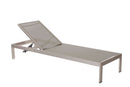 Anodized Aluminum Modern Patio Lounger In Gray-Outdoor Chaise Lounges-Gray-Aluminum-JadeMoghul Inc.