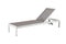 Anodized Aluminum Modern Patio Lounger In White and Gray-Outdoor Chaise Lounges-White and Gray-Aluminum-JadeMoghul Inc.