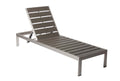 Anodized Aluminum Wheeled Lounger, Gray-Outdoor Chaise Lounges-GRAY-Anodized Aluminum And Plastic lumber-JadeMoghul Inc.