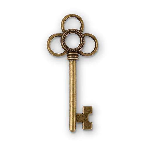 Antique Key Charm Style 3 - Intertwined Rings (Pack of 12)-Favor-JadeMoghul Inc.