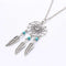 Antique Silver Color Alloy Girl Chain necklaces For Women Vintage Retro Dream Catcher Leaves Pendant Necklace Jewelry collares-32LL19-JadeMoghul Inc.