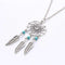 Antique Silver Color Alloy Girl Chain necklaces For Women Vintage Retro Dream Catcher Leaves Pendant Necklace Jewelry collares-32LL19-JadeMoghul Inc.