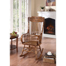 Antique Style Rocking Chair, Warm Brown-Rocking Chairs-BROWN-ASIAN HARDWOOD-JadeMoghul Inc.