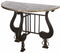 Antique Upgraded Demilune Console Table-Console Tables-Brown-metalwood-JadeMoghul Inc.