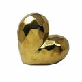 Antiqued Ceramic Heart Shaped Sculpture, Gold-Sculptures-Gold-Ceramic-JadeMoghul Inc.