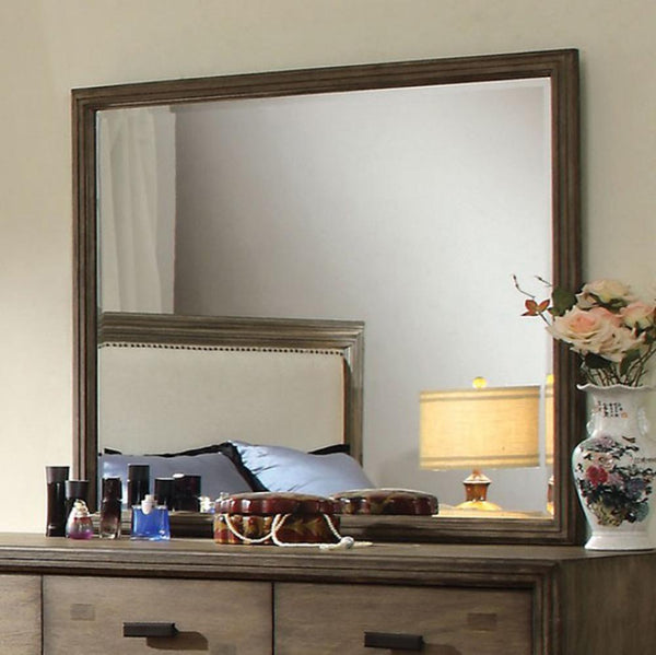 Antler Transitional Style Mirror In Natural Ash Finish-Makeup Mirrors-Natural Ash-Wood Glass-JadeMoghul Inc.