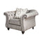 Antoinette Dolphin Gray Chair-Living Room Furniture Sets-Dolphin Gray-Premium Velvet Fabric Polyster Wood-JadeMoghul Inc.