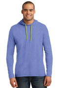 Anvil 100% Combed Ring Spun Cotton Long Sleeve Hooded T-Shirt. 987-Sweatshirts/Fleece-Heather Blue/ Neon Yellow-3XL-JadeMoghul Inc.