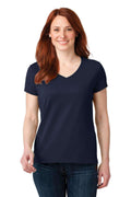 Anvil Ladies 100% Combed Ring Spun Cotton V-Neck T-Shirt. 88VL-T-shirts-Navy-2XL-JadeMoghul Inc.