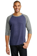 Anvil Tri-Blend3/4-Sleeve Raglan Tee. AN6755-T-shirts-Heather Blue/ Heather Grey-2XL-JadeMoghul Inc.