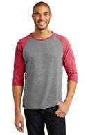 Anvil Tri-Blend3/4-Sleeve Raglan Tee. AN6755-T-shirts-Heather Grey/ Heather Red-2XL-JadeMoghul Inc.