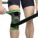 AOLIKES 1PCS 2018 Knee Support Professional Protective Sports Knee Pad Breathable Bandage Knee Brace Basketball Tennis Cycling-Green-S-JadeMoghul Inc.