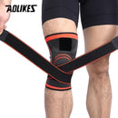 AOLIKES 1PCS 2018 Knee Support Professional Protective Sports Knee Pad Breathable Bandage Knee Brace Basketball Tennis Cycling-Orange-S-JadeMoghul Inc.