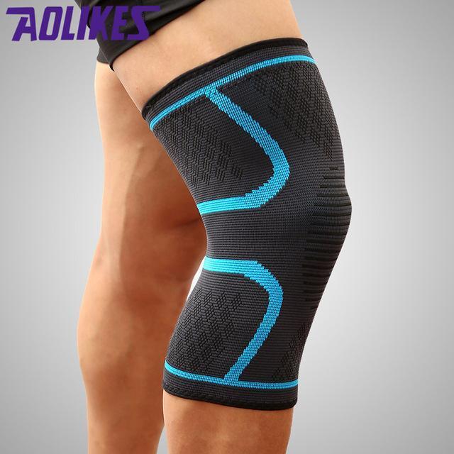 AOLIKES 1PCS Breathable Basketball Football Sport Safety Kneepad Volleyball Knee Pads Training Elastic Knee Support Knee Protect-Blue-M-JadeMoghul Inc.
