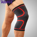 AOLIKES 1PCS Breathable Basketball Football Sport Safety Kneepad Volleyball Knee Pads Training Elastic Knee Support Knee Protect-Red-M-JadeMoghul Inc.