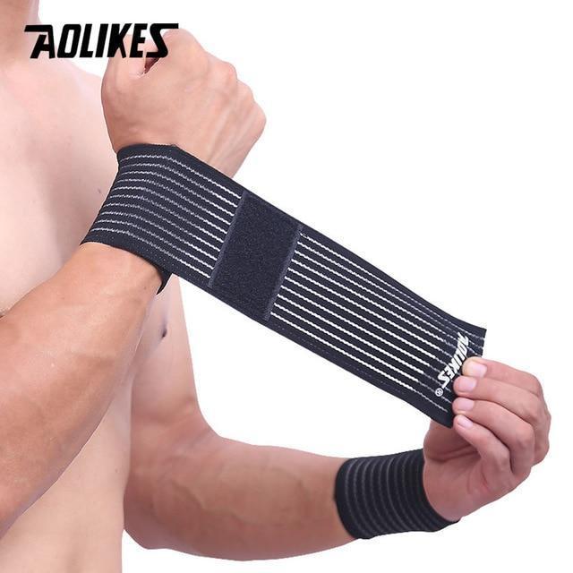 AOLIKES 1PCS Cotton Elastic Bandage Hand Sport Wristband Gym Support Wrist Brace Wrap carpal tunnel-Black-JadeMoghul Inc.
