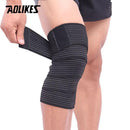 AOLIKES 1PCS Elastic Bandage Tape Sport Knee Support Strap Shin Guard Compression Protector For Ankle Leg Wrist Wrap-Black-180cm-JadeMoghul Inc.