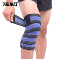 AOLIKES 1PCS Elastic Bandage Tape Sport Knee Support Strap Shin Guard Compression Protector For Ankle Leg Wrist Wrap-Black with Blue-180cm-JadeMoghul Inc.