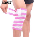 AOLIKES 1PCS Elastic Bandage Tape Sport Knee Support Strap Shin Guard Compression Protector For Ankle Leg Wrist Wrap-Pink with White-180cm-JadeMoghul Inc.