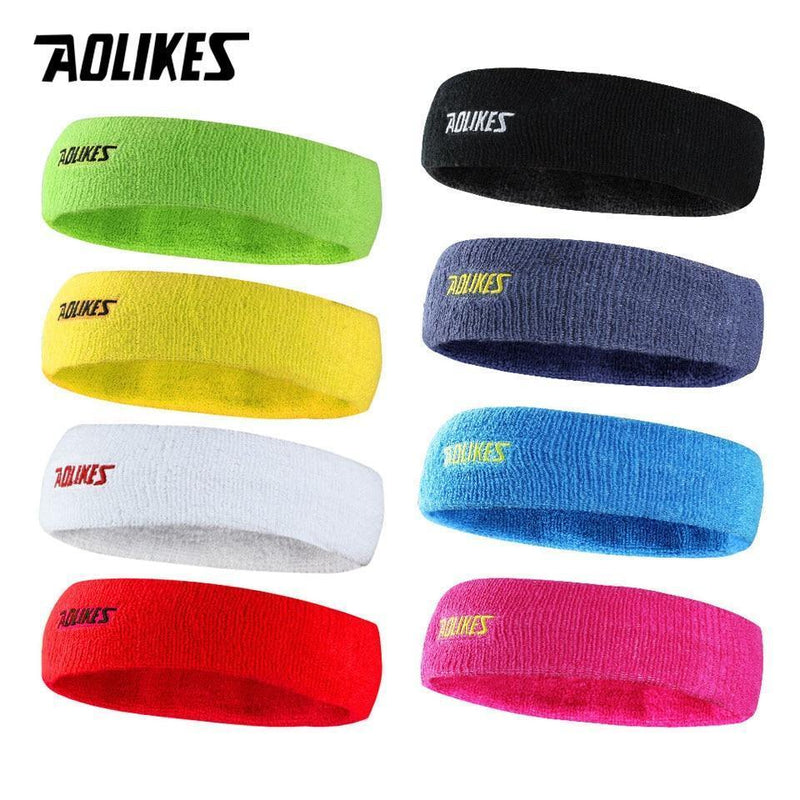 AOLIKES 1PCS High Quality Cotton Sweat Headband For Men Sweatband women Yoga Hair Bands Head Sweat Bands Sports Safety-Blue-JadeMoghul Inc.