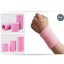 AOLIKES 1PCS Tower Wristband Tennis/Basketball/Badminton Wrist Support Sports Protector Sweatband 100% Cotton Gym Wrist Guard-Pink-S-JadeMoghul Inc.
