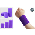 AOLIKES 1PCS Tower Wristband Tennis/Basketball/Badminton Wrist Support Sports Protector Sweatband 100% Cotton Gym Wrist Guard-Purple-S-JadeMoghul Inc.