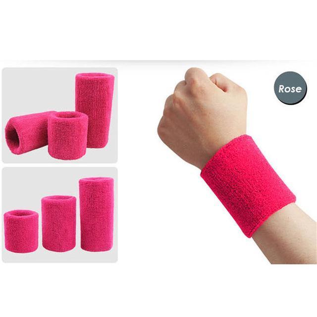 AOLIKES 1PCS Tower Wristband Tennis/Basketball/Badminton Wrist Support Sports Protector Sweatband 100% Cotton Gym Wrist Guard-Rose-S-JadeMoghul Inc.