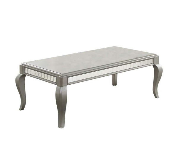 Appealing Coffee Table, Gray-Coffee Tables-Gray-Mirror Poplar Wood Birch Veneer MDF-JadeMoghul Inc.