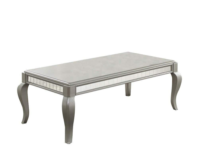 Appealing Coffee Table, Gray-Coffee Tables-Gray-Mirror Poplar Wood Birch Veneer MDF-JadeMoghul Inc.