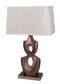 Appealing Poly Resin Table Lamp, Brown, Set of 2-Table Lamps-Brown-Poly Resin-JadeMoghul Inc.