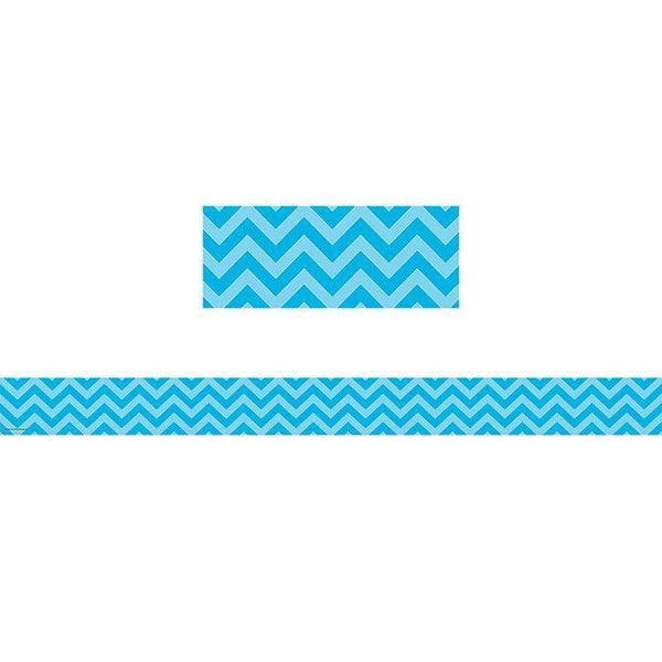 AQUA CHEVRON STRAIGHT BORDER TRIM-Learning Materials-JadeMoghul Inc.